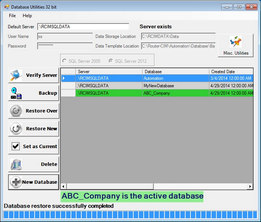 Database_Maint_NewDBComplete