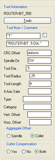 Tool properties