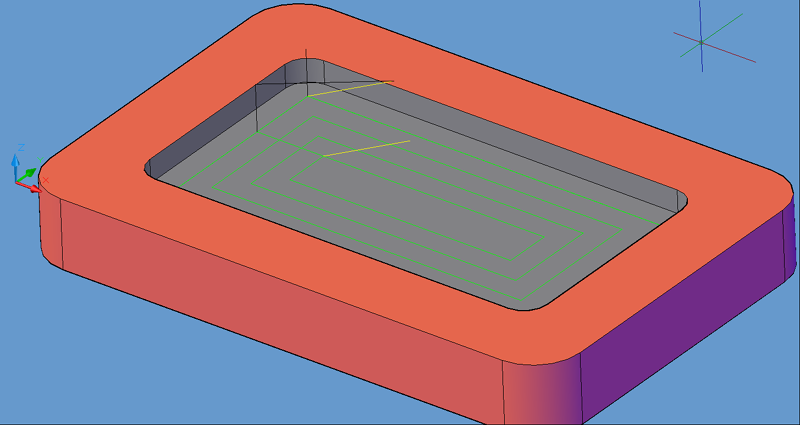 Spiral Pocket Ramp-In tool path.