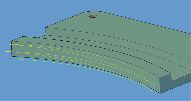 Incline Center tool path