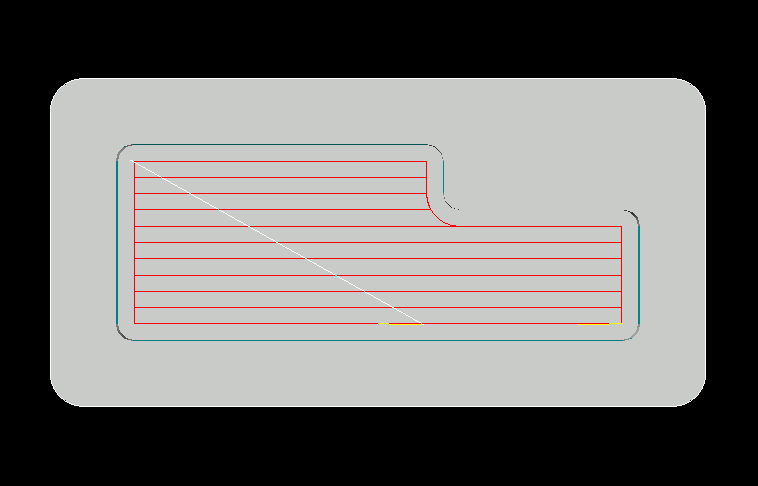 Linear Pocket Ramp-In Tool Path