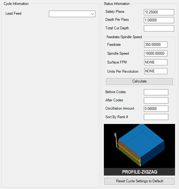 Profile ZigZag parameters