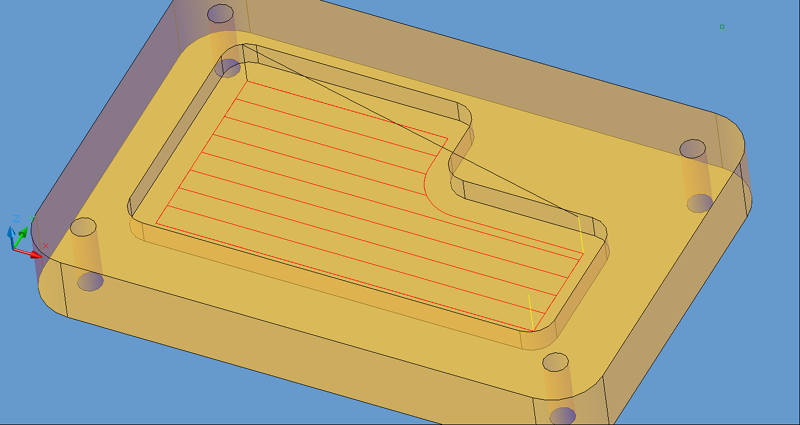 Linear Pocket tool paths.