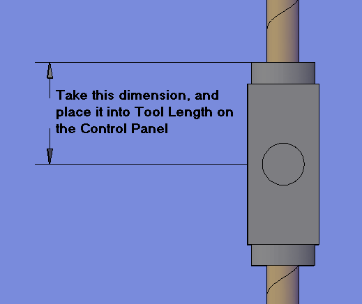 Measure the setting for Tool Length on the Control Panel