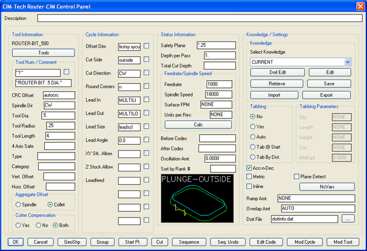 Default Tool Settings