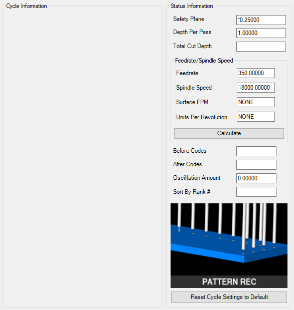 Pattern Recognition Parameters