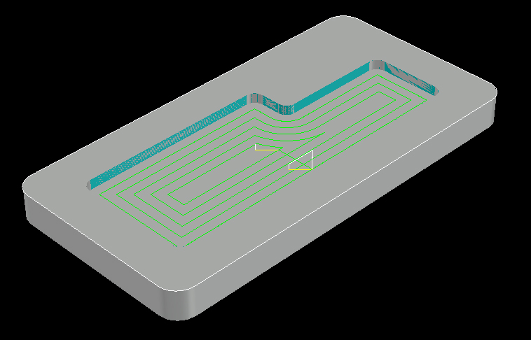 Spiral Pocket Ramp-In tool path.